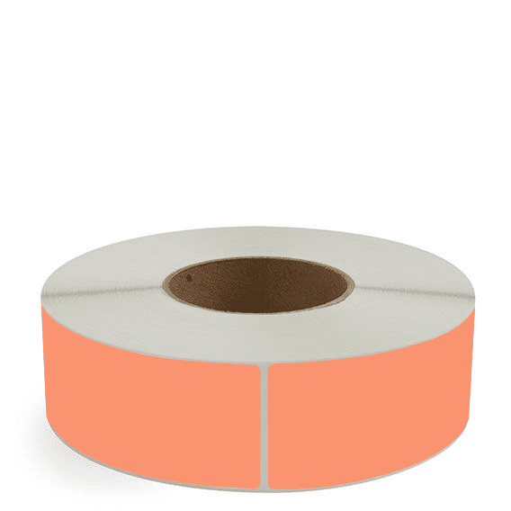2" x 6" Orange - Direct Thermal Labels - 3" Core - Freezer Grade Adhesive