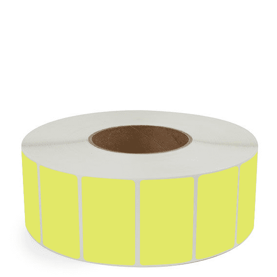 2.5" x 1.5" Chartreuse - Direct Thermal Labels - 3" Core - Removable Adhesive