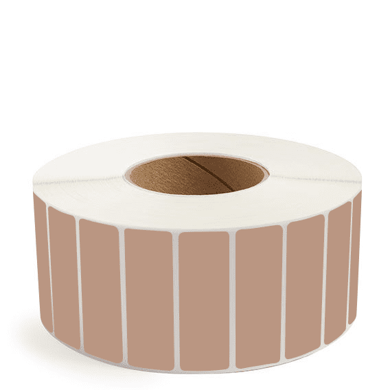 3" x 1" Brown - Direct Thermal Labels - 3" Core - Freezer Grade Adhesive