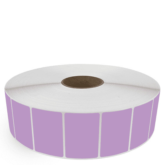 3" x 2" Grape - Thermal Transfer Labels - 3" Core / 12" Outer Diameter (No Perf) - Freezer Grade Adhesive