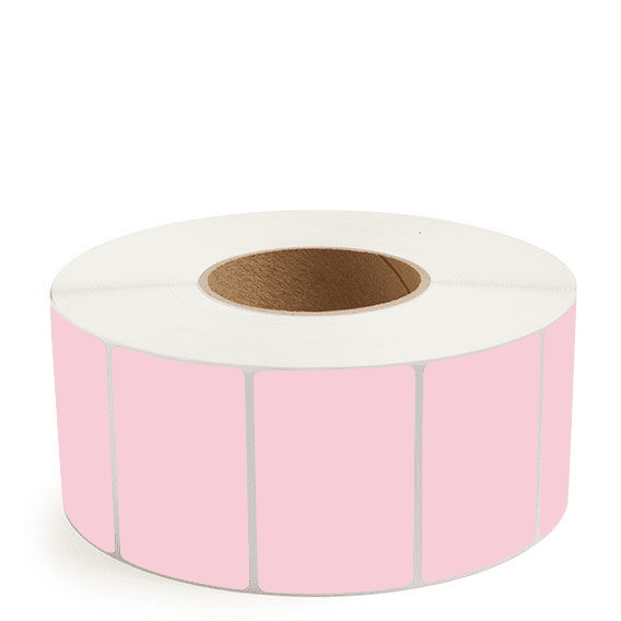 3" x 2" Pink - Thermal Transfer Labels - 3" Core - Freezer Grade Adhesive