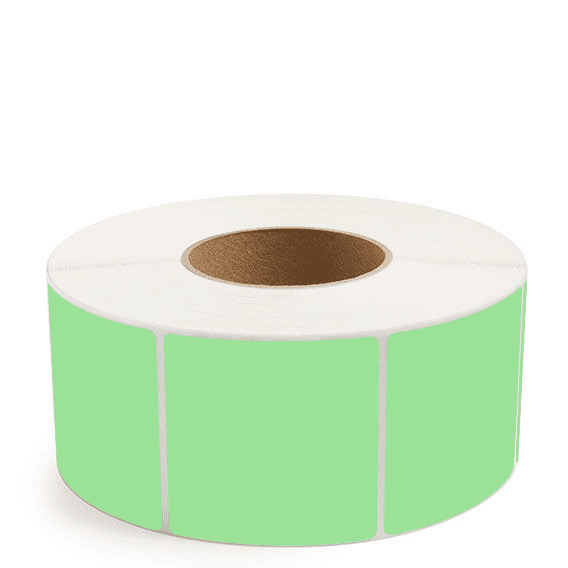 3" x 3" Fluorescent Green - Thermal Transfer Labels - 3" Core - Removable Adhesive