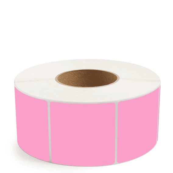 3" x 3" Hot Pink - Direct Thermal Labels - 3" Core - Freezer Grade Adhesive