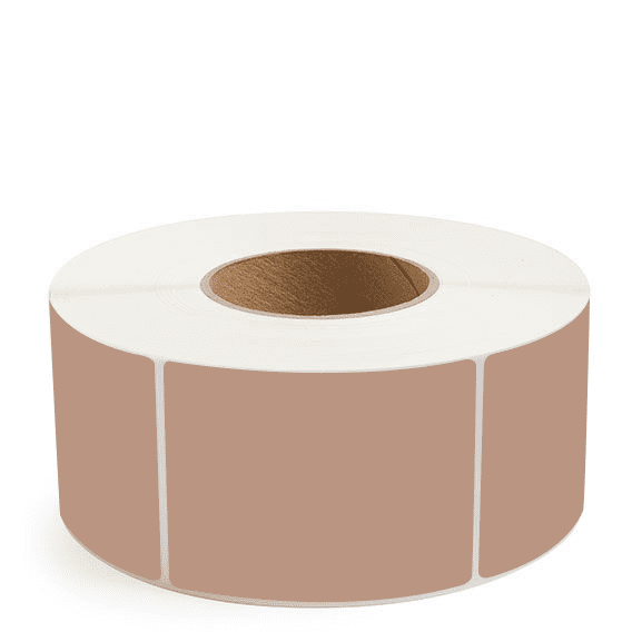3" x 4" Brown - Direct Thermal Labels - 3" Core - Freezer Grade Adhesive