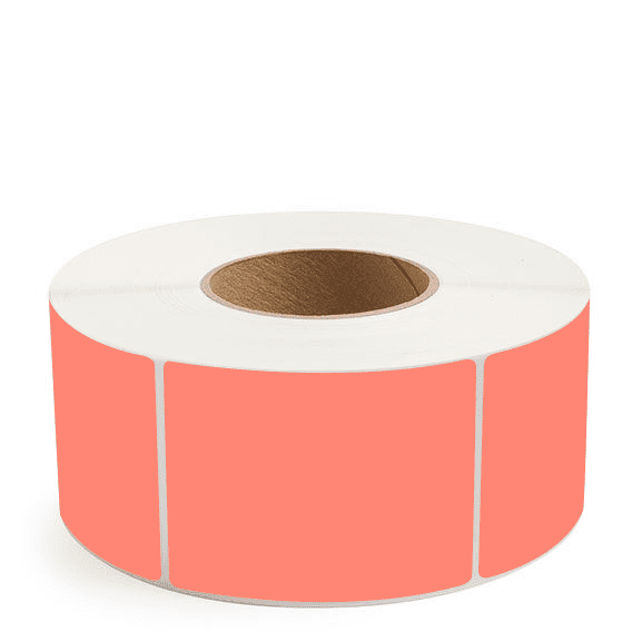 3" x 4" Fluorescent Red - Thermal Transfer Labels - 3" Core - Freezer Grade Adhesive