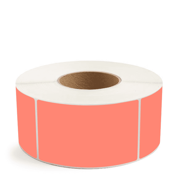 3" x 5" Fluorescent Red - Thermal Transfer Labels - 3" Core - Freezer Grade Adhesive