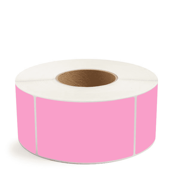 3" x 5" Hot Pink - Thermal Transfer Labels - 3" Core - Removable Adhesive