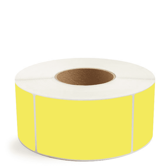 3" x 5" Yellow - Thermal Transfer Labels - 3" Core (No Perf) - Acrylic