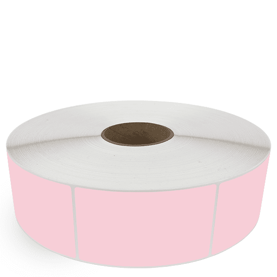 3" x 5" Pink - Thermal Transfer Labels - 3" Core / 12" Outer Diameter (No Perf) - Acrylic