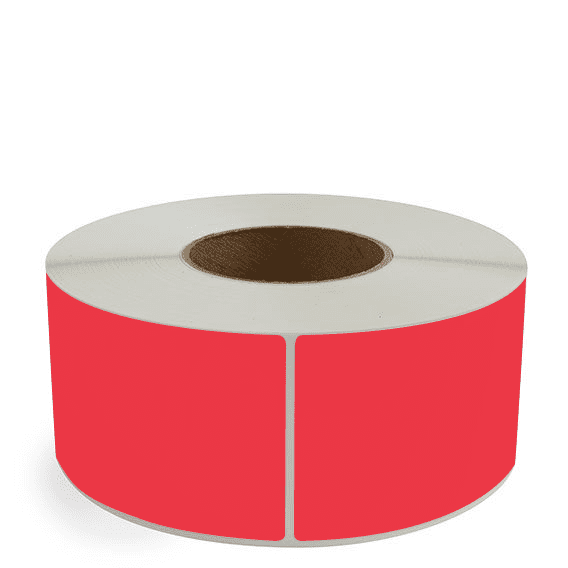 3" x 6" Red - Thermal Transfer Labels - 3" Core - Removable Adhesive