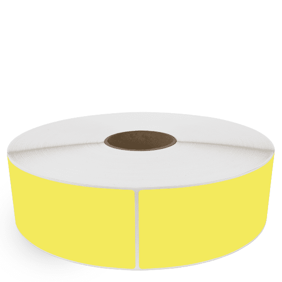 3" x 10" Yellow - Thermal Transfer Labels - 3" Core / 12" Outer Diameter (No Perf) - Freezer Grade Adhesive