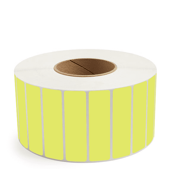 3.5" x 1" Chartreuse - Direct Thermal Labels - 3" Core - Removable Adhesive