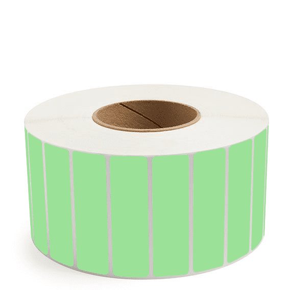 3.5" x 1" Fluorescent Green - Direct Thermal Labels - 3" Core - Removable Adhesive