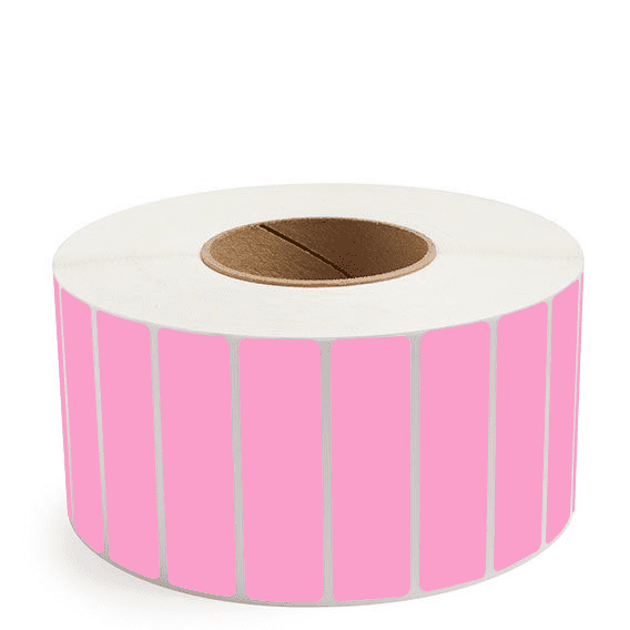 3.5" x 1" Hot Pink - Thermal Transfer Labels - 3" Core - Freezer Grade Adhesive