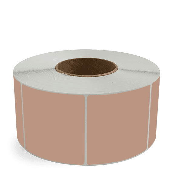 3.5" x 3.5" Brown - Direct Thermal Labels - 3" Core - Freezer Grade Adhesive