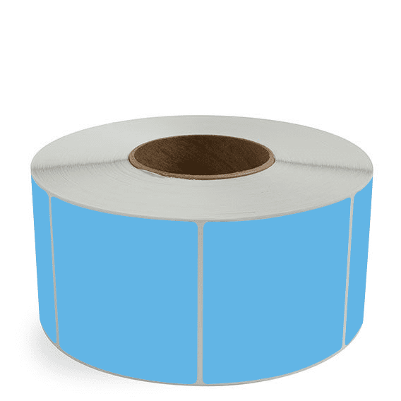 3.5" x 3.5" Dark Blue - Direct Thermal Labels - 3" Core