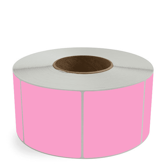 3.5" x 3.5" Hot Pink - Direct Thermal Labels - 3" Core