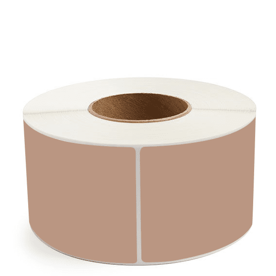 3.5" x 8" Brown - Direct Thermal Labels - 3" Core - Freezer Grade Adhesive