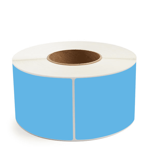3.5" x 8" Dark Blue - Direct Thermal Labels - 3" Core - Acrylic