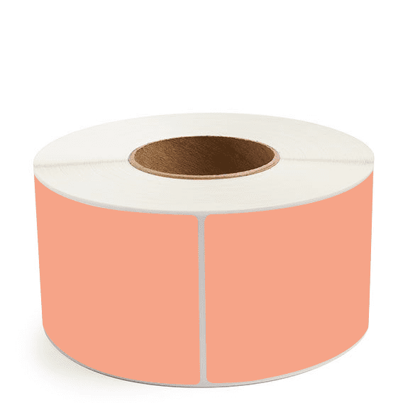 3.5" x 8" Fluorescent Orange - Thermal Transfer Labels - 3" Core - Freezer Grade Adhesive