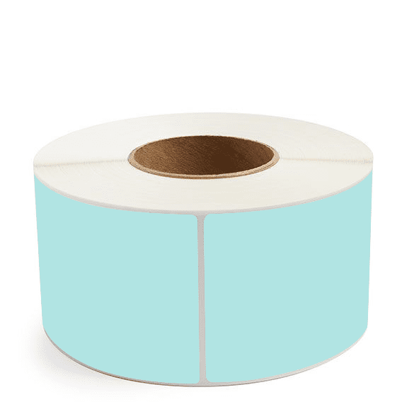 3.5" x 8" Green - Direct Thermal Labels - 3" Core - Acrylic