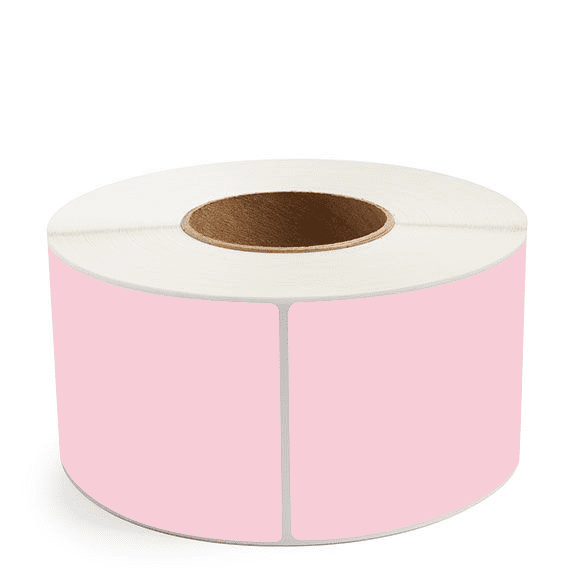3.5" x 8" Pink - Direct Thermal Labels - 3" Core - Freezer Grade Adhesive