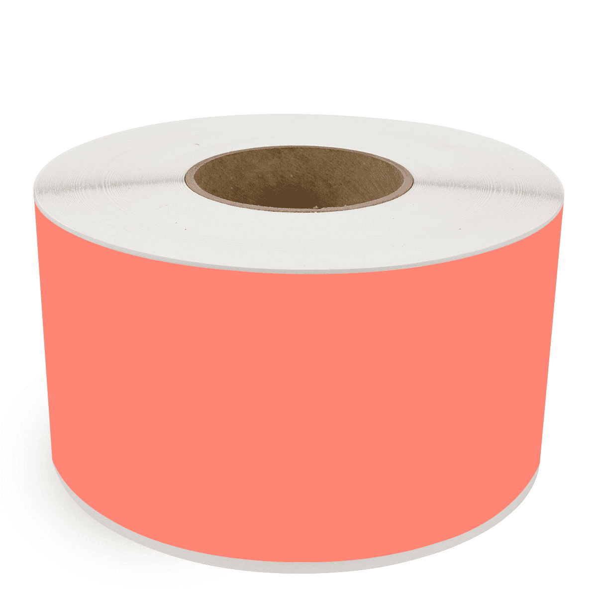 4" x 510' Continuous Feed Fluorescent Red - Direct Thermal Labels - 3" Core - Acrylic