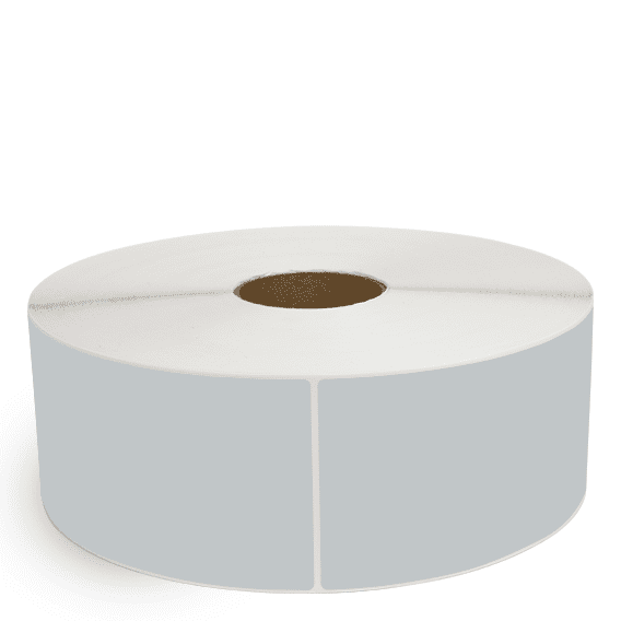 4" x 10" Gray - Thermal Transfer Labels - 3" Core / 12" Outer Diameter (No Perf) - Freezer Grade Adhesive