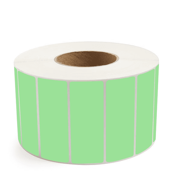 4" x 1.5" Fluorescent Green - Thermal Transfer Labels - 3" Core - Removable Adhesive