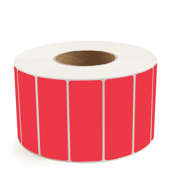 4" x 1.5" Red - Thermal Transfer Labels - 3" Core - Freezer Grade Adhesive