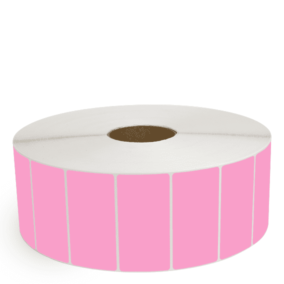 4" x 2" Hot Pink - Thermal Transfer Labels - 3" Core / 12" Outer Diameter (No Perf) - Freezer Grade Adhesive