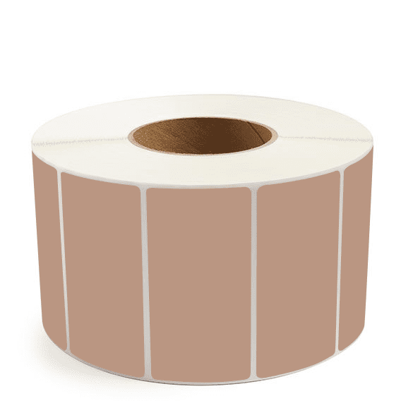4" x 2" Brown - Direct Thermal Labels - 3" Core - Freezer Grade Adhesive