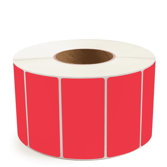 4" x 2" Red - Thermal Transfer Labels - 3" Core - Freezer Grade Adhesive