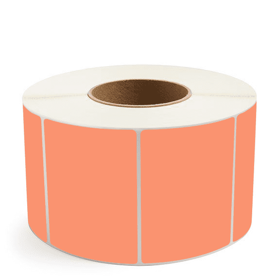 4" x 3" Orange - Direct Thermal Labels - 3" Core (No Perf) - Removable Adhesive