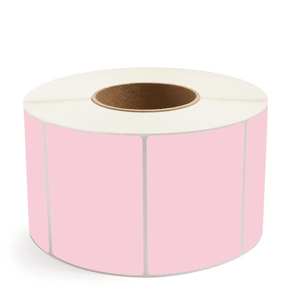 4" x 3" Pink - Thermal Transfer Labels - 3" Core (No Perf) - Freezer Grade Adhesive