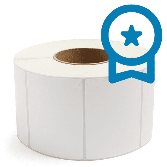 4" x 3" White - Thermal Transfer Labels - 3" Core (No Perf) - PET Liner