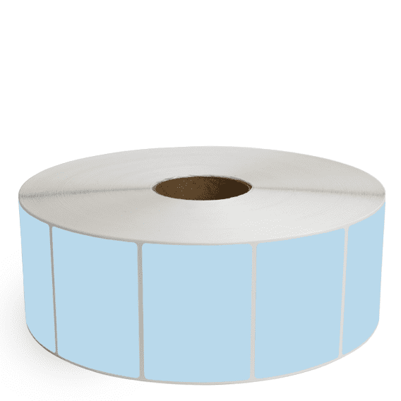 4" x 3" Blue - Direct Thermal Labels - 3" Core / 12" Outer Diameter (No Perf) - Removable Adhesive