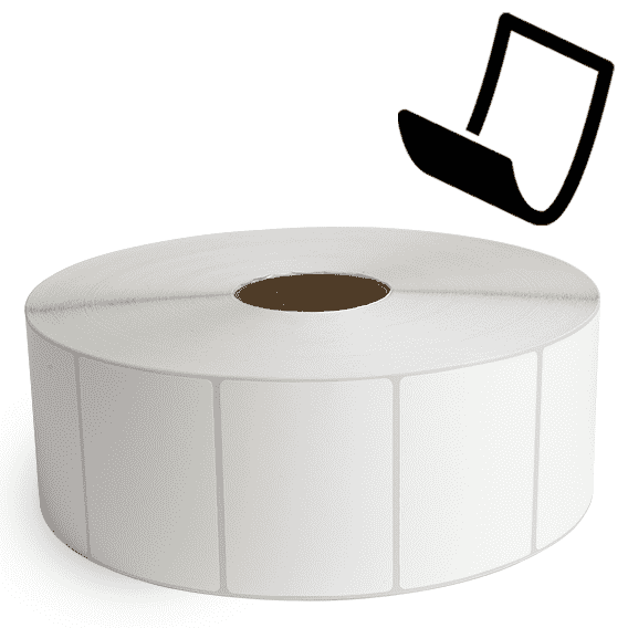 4" x 3" Blockout - Thermal Transfer Labels - 3" Core / 12" Outer Diameter (No Perf) - Freezer Grade Adhesive