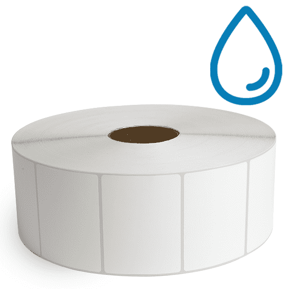 4" x 3" Polypropylene - Thermal Transfer Labels - 3" Core / 12" Outer Diameter (No Perf) - Freezer Grade Adhesive