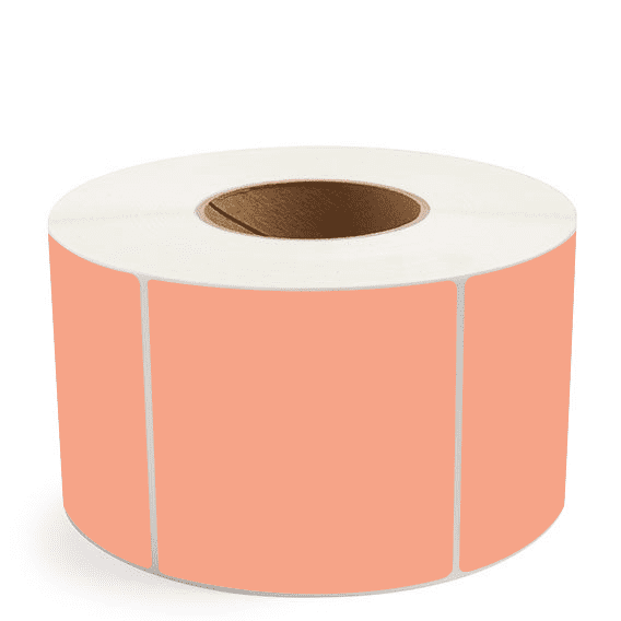 4" x 4" Fluorescent Orange - Thermal Transfer Labels - 3" Core - Freezer Grade Adhesive