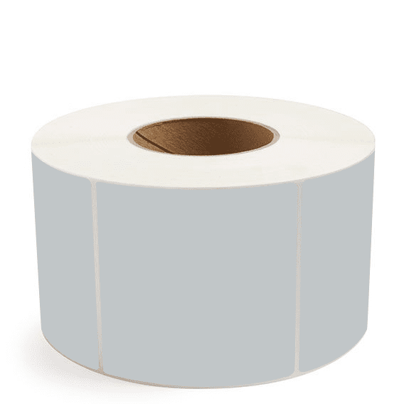 4" x 4" Gray - Thermal Transfer Labels - 3" Core (No Perf) - Removable Adhesive