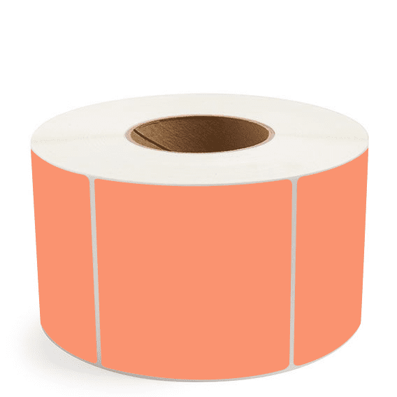 4" x 4" Orange - Direct Thermal Labels - 3" Core - Freezer Grade Adhesive