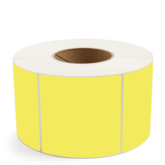 4" x 4" Yellow - Thermal Transfer Labels - 3" Core - Acrylic