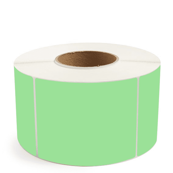 4" x 5" Fluorescent Green - Thermal Transfer Labels - 3" Core - Removable Adhesive