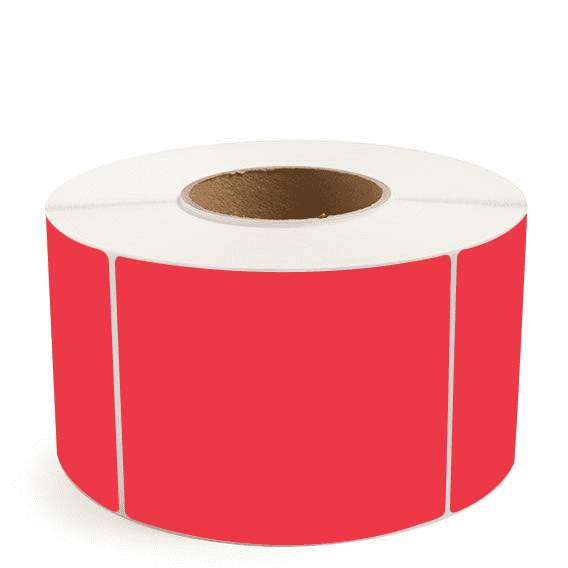 4" x 5" Red - Thermal Transfer Labels - 3" Core - Acrylic