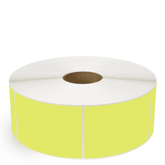 4" x 5" Chartreuse - Thermal Transfer Labels - 3" Core / 12" Outer Diameter (No Perf) - Removable Adhesive