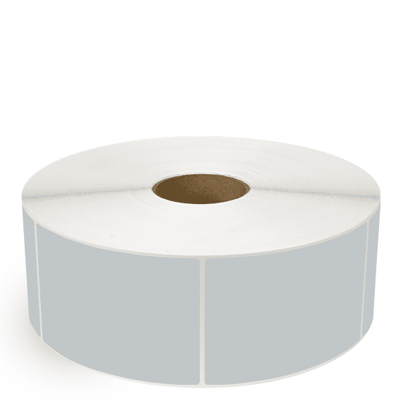 4" x 5" Gray - Thermal Transfer Labels - 3" Core / 12" Outer Diameter (No Perf) - Freezer Grade Adhesive