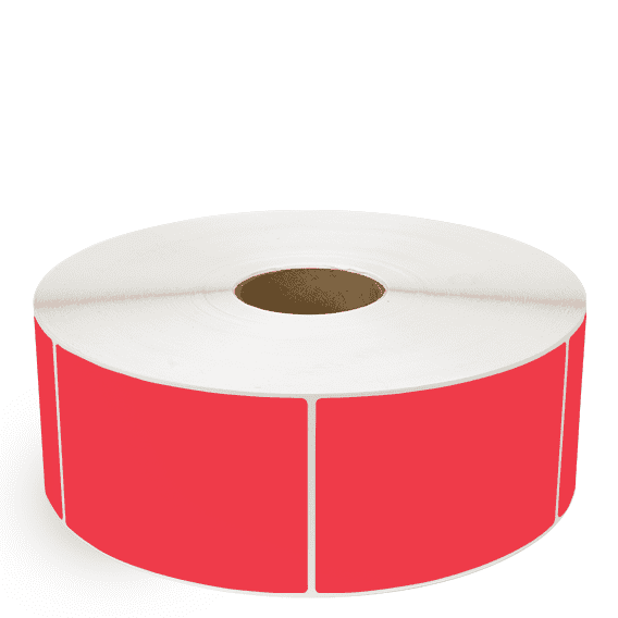 4" x 5" Red - Direct Thermal Labels - 3" Core / 12" Outer Diameter (No Perf) - Freezer Grade Adhesive