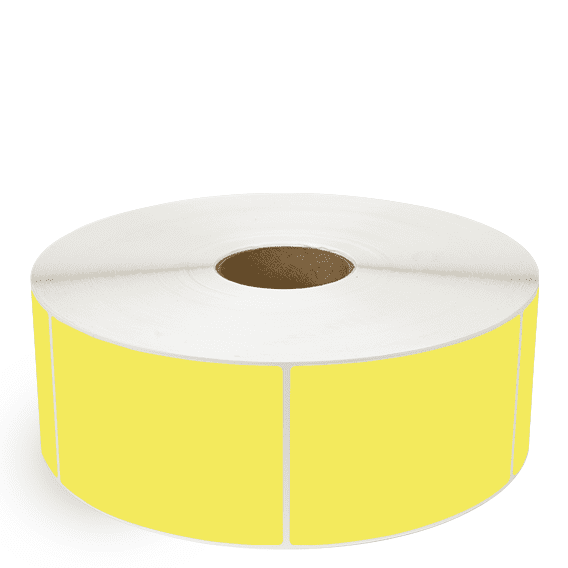 4" x 6" Yellow - Direct Thermal Labels - 3" Core / 12" Outer Diameter (No Perf)
