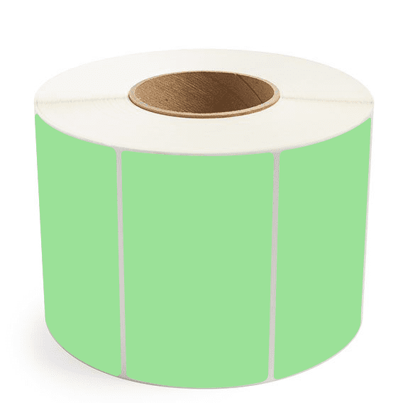5" x 3" Fluorescent Green - Thermal Transfer Labels - 3" Core - Removable Adhesive